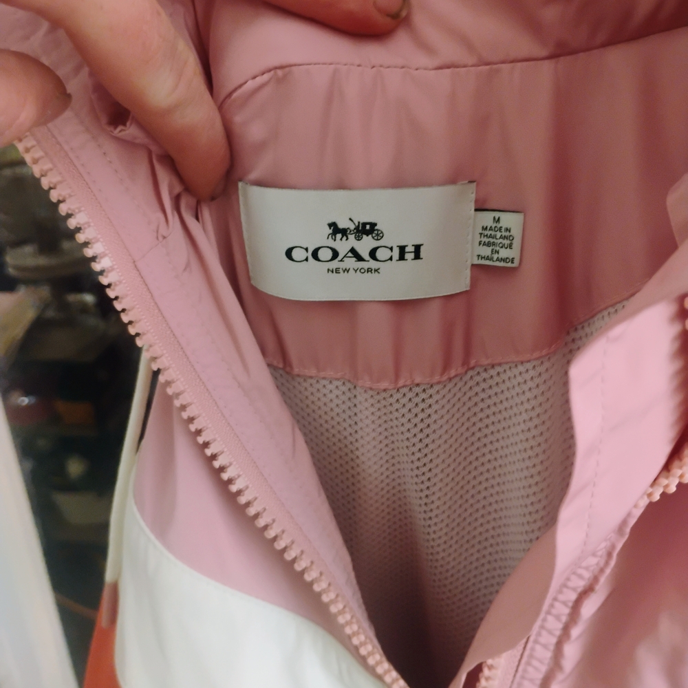 Coach Women's Pink and White Jacket